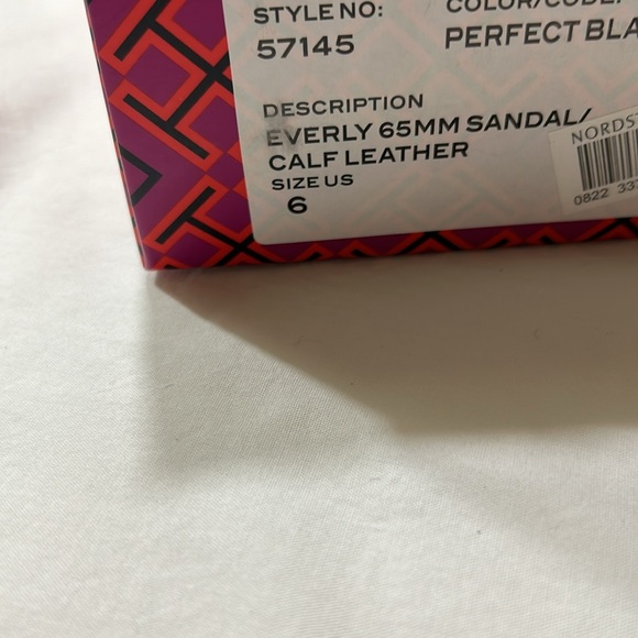 TORY BURCH EVERLY 65 MM SANDAL BLACK CALF LEATHER - Picture 6 of 9